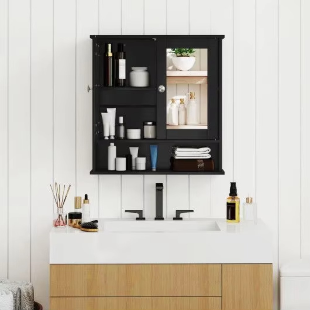 バスルーム壁掛けオーガナイザー ミラーキャビネット付き バス - Bathroom Cabinet Mirror のレビューと価格