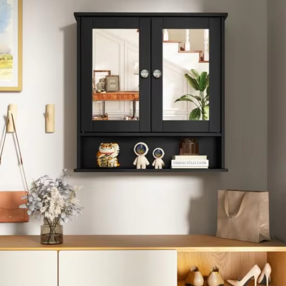 バスルーム壁掛けオーガナイザー ミラーキャビネット付き バス - Bathroom Cabinet Mirror のレビューと価格