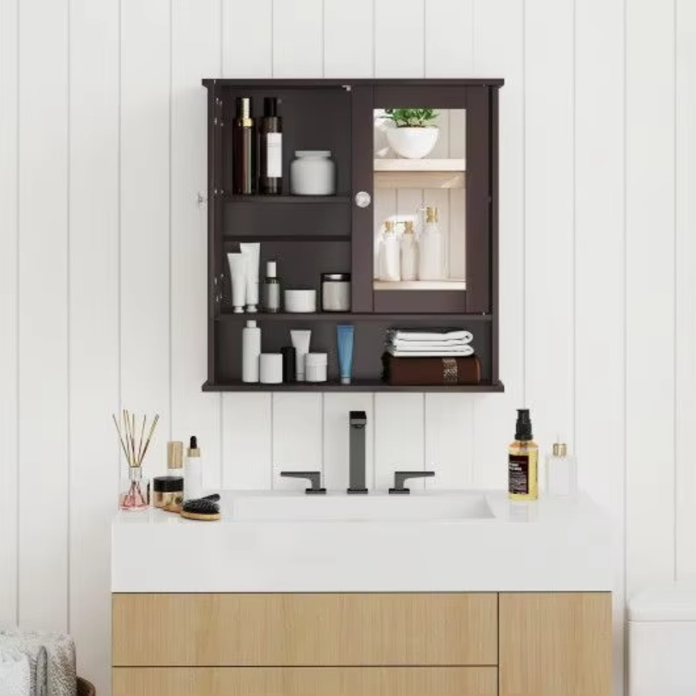バスルーム壁掛けオーガナイザー ミラーキャビネット付き バス - Bathroom Cabinet Mirror のレビューと価格