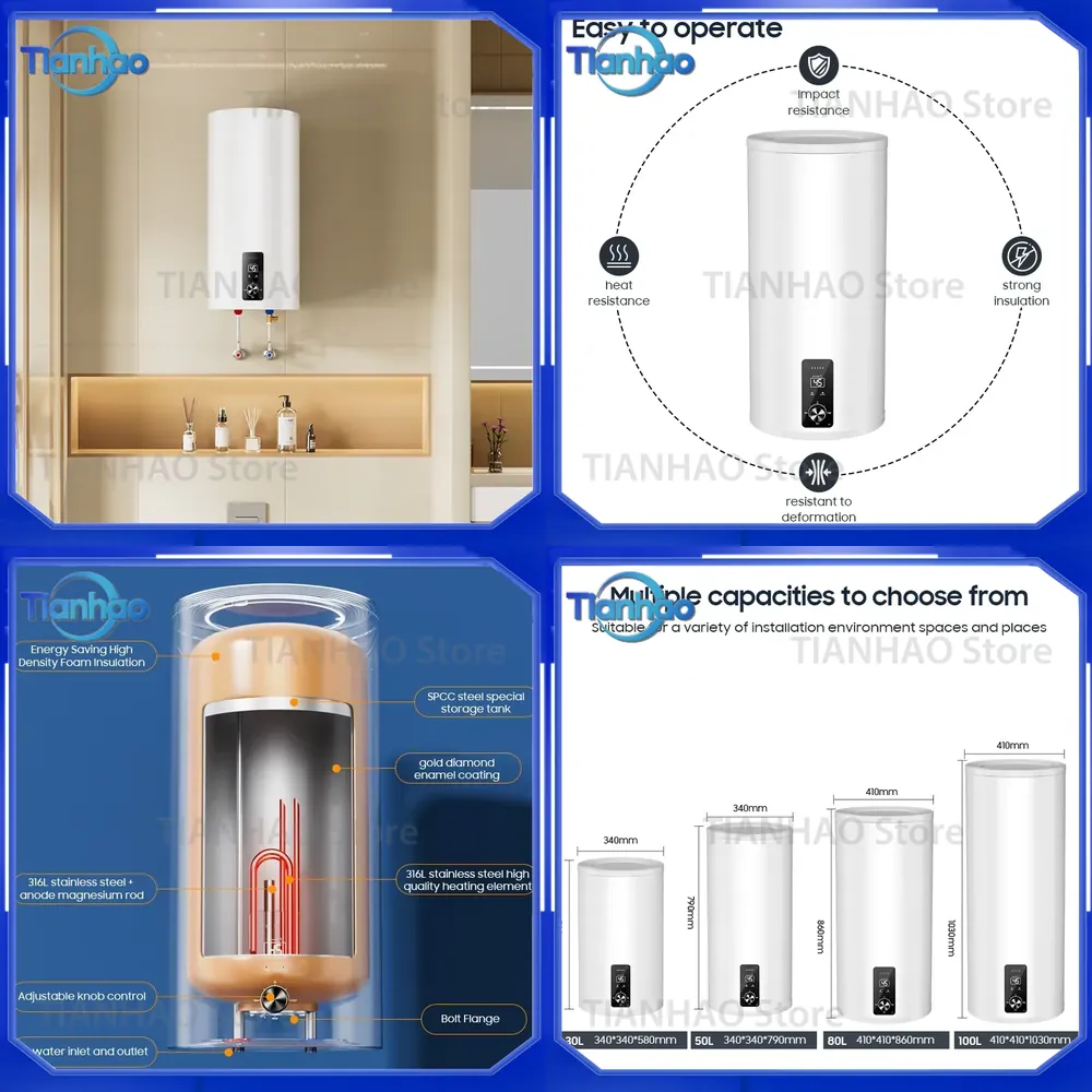 30L 50L 80L 100L 2200W 家庭用電気貯湯 - Home Bathroom Geyser のレビューと価格