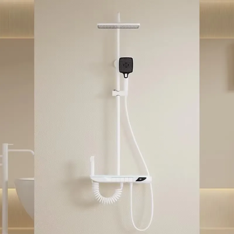 スマートデジタルサーモスタットシャワーセット真鍮ピアノキーバ - Home And Bathroom のレビューと価格